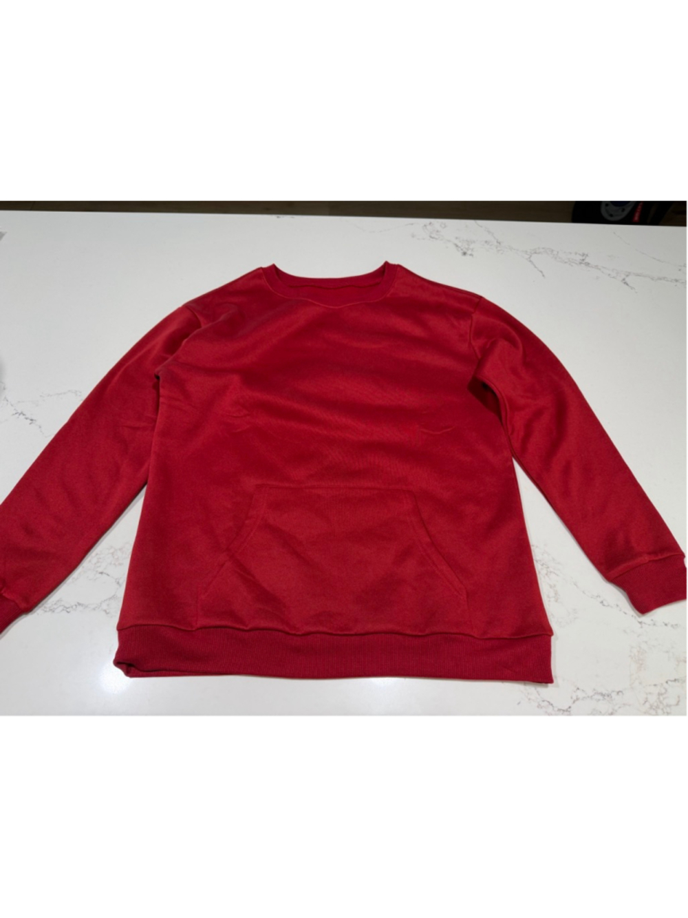 NEW Red Crewneck Soft Comfy Fleece Sweatshirt Pullover M